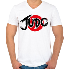 PRINTFASHION JUDO - Férfi V-nyakú póló - Fehér
