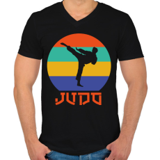 PRINTFASHION Judo - Harcművészet - Férfi V-nyakú póló - Fekete