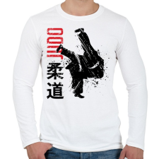 PRINTFASHION Judo küzdősport - Férfi hosszú ujjú póló - Fehér férfi póló