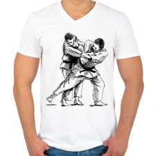 PRINTFASHION Judo skicc - Férfi V-nyakú póló - Fehér férfi póló
