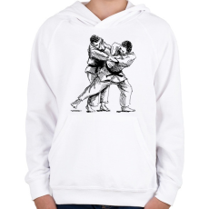 PRINTFASHION Judo skicc - Gyerek kapucnis pulóver - Fehér
