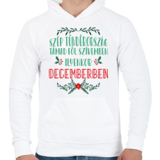 PRINTFASHION Juhász Gyula - Karácsony felé - Férfi kapucnis pulóver - Fehér