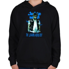 PRINTFASHION Juice wrld-BLUE - Gyerek kapucnis pulóver - Fekete gyerek pulóver, kardigán