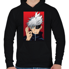 PRINTFASHION Jujutsu Kaisen Gojo - Férfi kapucnis pulóver - Fekete férfi pulóver, kardigán