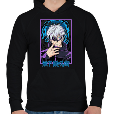 PRINTFASHION Jujutsu Kaisen Gojo - Férfi kapucnis pulóver - Fekete férfi pulóver, kardigán