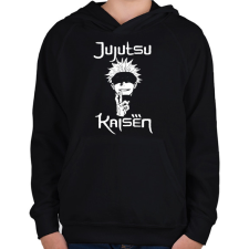 PRINTFASHION Jujutsu Kaisen Gojo - Gyerek kapucnis pulóver - Fekete gyerek pulóver, kardigán