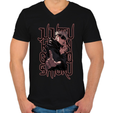 PRINTFASHION Jujutsu Kaisen Gojo Satoru - Férfi V-nyakú póló - Fekete