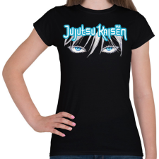 PRINTFASHION Jujutsu Kaisen Gojo szem - Női póló - Fekete női póló