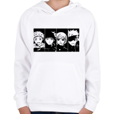 PRINTFASHION Jujutsu Kaisen - Gyerek kapucnis pulóver - Fehér