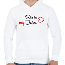 PRINTFASHION Júlia - Férfi kapucnis pulóver - Fehér férfi pulóver, kardigán