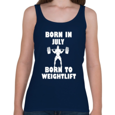 PRINTFASHION Júliusban születve - súlyemelésre születve - Női atléta - Sötétkék