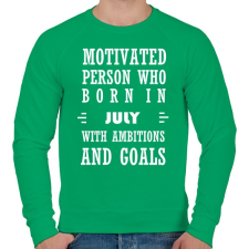 PRINTFASHION Júliusi születésű motivált személy ambíciókkal és célokkal - Férfi pulóver - Zöld férfi pulóver, kardigán