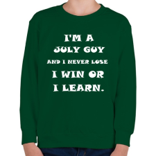 PRINTFASHION Júliusi vagyok és nem veszítek hanem tanulok - Gyerek pulóver - Sötétzöld gyerek pulóver, kardigán