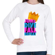 PRINTFASHION jump dive fall reapeat - Női pulóver - Fehér
