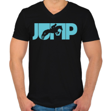 PRINTFASHION Jump - Férfi V-nyakú póló - Fekete férfi póló