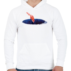 PRINTFASHION Jump into nowhere - Férfi kapucnis pulóver - Fehér