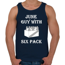 PRINTFASHION Júniusban született kockás hasú 2 - Férfi atléta - Sötétkék atléta, trikó