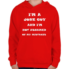 PRINTFASHION Júniusi vagyok és nem szégyellem a hibáimat - Gyerek kapucnis pulóver - Piros gyerek pulóver, kardigán