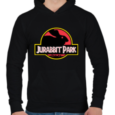 PRINTFASHION Jurabbit Park - Férfi kapucnis pulóver - Fekete