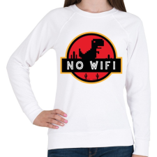 PRINTFASHION Jurassic p - No wifi - Női pulóver - Fehér női pulóver, kardigán
