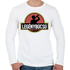 PRINTFASHION Jurassic Park legénybúcsú - Férfi hosszú ujjú póló - Fehér férfi póló
