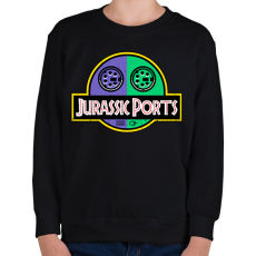 PRINTFASHION Jurassic ports - Gyerek pulóver - Fekete