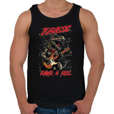 PRINTFASHION Jurassic rockstar t-rex - Férfi atléta - Fekete