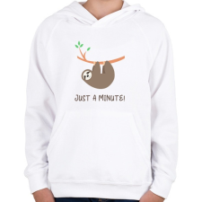 PRINTFASHION Just a minute! - Gyerek kapucnis pulóver - Fehér gyerek pulóver, kardigán