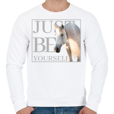 PRINTFASHION Just be yourself - Csak légy önmagad - Férfi pulóver - Fehér férfi pulóver, kardigán