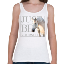 PRINTFASHION Just be yourself - Csak légy önmagad - Női atléta - Fehér női trikó