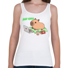 PRINTFASHION Just chill - Capybara - Női atléta - Fehér női trikó