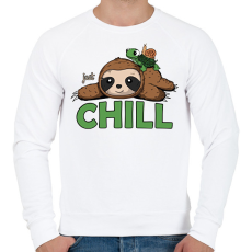 PRINTFASHION Just chill - Férfi pulóver - Fehér