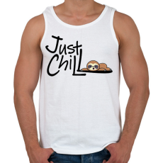 PRINTFASHION Just Chill Lajhár - Férfi atléta - Fehér