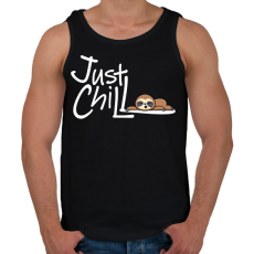 PRINTFASHION Just Chill Lajhár - Férfi atléta - Fekete