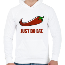 PRINTFASHION Just do eat - Férfi kapucnis pulóver - Fehér férfi pulóver, kardigán