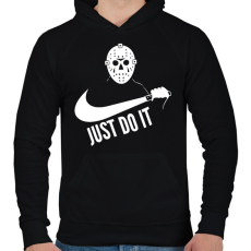 PRINTFASHION Just do it halloween 1 white - Férfi kapucnis pulóver - Fekete