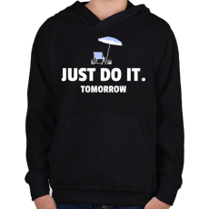 PRINTFASHION JUST DO IT TOMORROW 2 - Gyerek kapucnis pulóver - Fekete