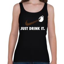 PRINTFASHION Just drink it - kávé - Női atléta - Fekete női trikó