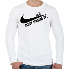 PRINTFASHION Just farm it - Férfi hosszú ujjú póló - Fehér férfi póló