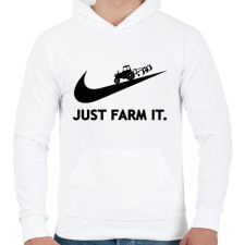 PRINTFASHION Just farm it. - Férfi kapucnis pulóver - Fehér férfi pulóver, kardigán
