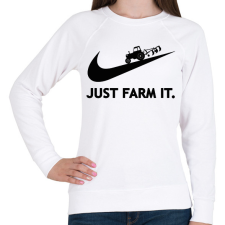 PRINTFASHION Just farm it. - Női pulóver - Fehér női pulóver, kardigán
