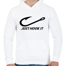 PRINTFASHION Just hook it 2 - Férfi kapucnis pulóver - Fehér