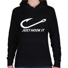 PRINTFASHION Just hook it - Női kapucnis pulóver - Fekete