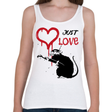 PRINTFASHION Just love - Graffiti patkány - Női atléta - Fehér női trikó