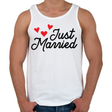 PRINTFASHION Just Married - Férfi atléta - Fehér
