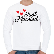 PRINTFASHION Just Married - Férfi pulóver - Fehér