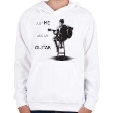 PRINTFASHION Just me and my guitar - Gyerek kapucnis pulóver - Fehér