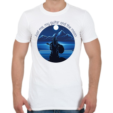 PRINTFASHION Just me, my guitar and the moon - Férfi póló - Fehér férfi póló