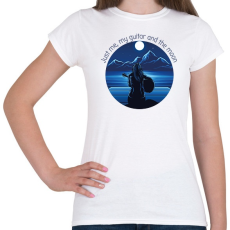 PRINTFASHION Just me, my guitar and the moon - Női póló - Fehér