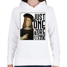 PRINTFASHION Just one more drink - Női kapucnis pulóver - Fehér női pulóver, kardigán